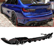 For 2019-2022 BMW G20 330i M340i M Sport CTM Rear Diffuser Black + Carbon Fiber Quad Exhaust Tips