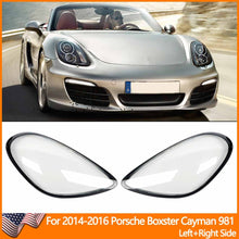 Left + Right Headlight Lens Cover Shells for Porsche Boxster Cayman 981 2014 2015 2016