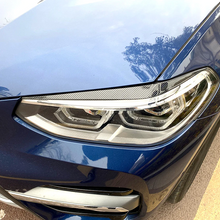 Carbon Black Headlight Eyelid Cover Trim For BMW X3 X4 G01 G02 2019-2022