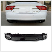 Glossy Black Rear Diffuser For Audi A7 C7 Non-Sline 2012-2015