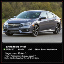 For 2016-21 Civic Sedan GT Shark Fin Style Gloss Black DIffuser Kit W/ LED Light