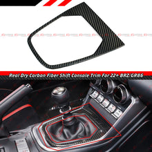For 2022-2025 Subaru BRZ Toyota GR86 Carbon Fiber Gear Console Panel Trim Cover