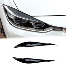 For 12-18 BMW 3-Series F30 Gloss Black Headlight Eyelid Cover Trim Eyebrow