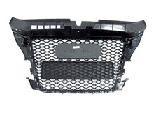 For 2009-2013 Audi A3 8P RS3 Style Front Grille (Gloss Black Frame + Honeycomb)