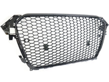 RS4 Style Gloss Black Honeycomb Front Grille Grill for AUDI A4 S4 B8.5 2013-2016