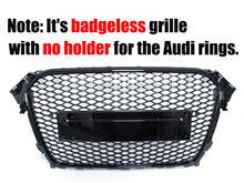 Honeycomb Sport Mesh RS4 Style Front Grille Black For 2013-2016 Audi A4 S4 B8.5