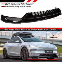 For 2025-2026 Tesla Model Y Juniper Gloss Black Front Bumper Lip Kit By Yofer