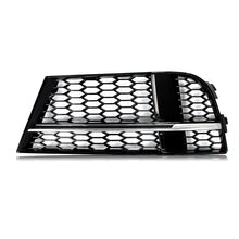 Chrome+Black Honeycomb Fog Light Grill Mesh Cover Fits Audi A3 S Line 2017-2019
