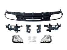 Gloss Black Rear Diffuser w/ Quad Exhaust Tips For 2015-2018 Mercedes CLS-Class W218 CLS550 CLS63 AMG Bumper