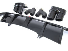 Gloss Black LED Rear Diffuser + Exhaust Tips For AUDI A5 B9 F5 2020-2022 2023 di184