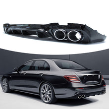 Rear Diffuser + Silver Exhaust Tips for Mercedes E W213 Sedan E300 E400 E550 AMG 2017-2020 di30