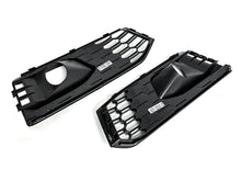 For 2017-2019 Audi A4 B9 S-line S4 Black Front Bumper Fog Light Grille Cover w/ ACC Caps