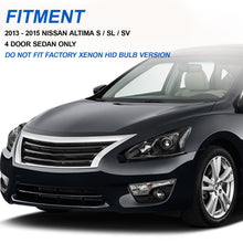 Pair Black Clear Headlights Assembly For 2013-2015 Nissan Altima Sedan
