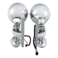 Chrome LED Spot Fog Passing Lights Lamp Turn Signals Bar Kit Fit for Harley Road King