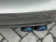 2.75" In 3.5" Out Carbon Fiber Blue Exhaust Tips 4PCS Set For Audi S4 S5 S6 S7, BMW 3/4 Series, Ford Mustang GT, Genesis G70, Kia Stinger