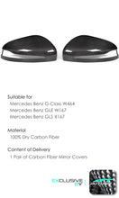 Dry Carbon Fiber Mirror Covers Replace for Mercedes G-Class W464 GLE W167 GLS X167 2020+ mc156