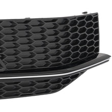 Fog Light Lamp Cover Grille Grill For Audi A4 S-line S4 2013-2015 2016 - Black with Chrome Trim