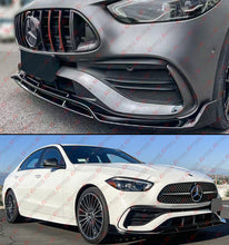 For 2022-2025 Mercedes W206 C300 C43 AMG Sedan Gloss Black Front Bumper Lip Splitter