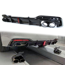 Gloss Black LED Rear Diffuser + Exhaust Tips For AUDI A5 B9 F5 2020-2022 2023 di184