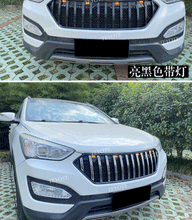 Chrome / Black Front Bumper Upper Grille Mesh Grill fit for Hyundai Santa Fe 2013-2016