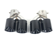 Black Carbon Fiber Stainless Exhaust Tips For 2019-2025 BMW G20 M340i G42 M440i G23 G26 M220i