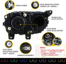 Pair RGB LED Headlights DRL For 2015-2022 Dodge Challenger Front Lamps