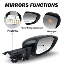 8Pin Right Side Mirror BSM Black For Honda Accord 2023-2025 Heated Blind Spot RH