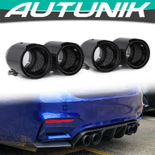 4X Carbon Fiber Black Steel Exhaust Tips for BMW M3 F80 M4 F82 F83 2014-2020