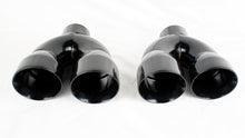 Dual 4" Quad Gloss Black Exhaust Tips Fits Audi S5 2008-2016