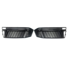 Black Front Fog Light Cover For Audi A4 B9 S-LINE S4 B9 2016-18 Honeycomb Style