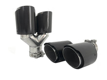 2.5'' Inlet Dual Carbon Exhaust Tips Muffler Tailpipe for BMW Audi Mercedes