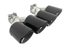 2.5'' Inlet Dual Carbon Exhaust Tips Muffler Tailpipe for BMW Audi Mercedes