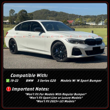 For 2019-2022 BMW G20 330i M340i CTM Gloss Black Rear Bumper Diffuser W/ LED Light