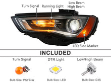 LH Driver Left Side Headlight For Audi A3 2015-2016 HID Xenon Non-AFS Projector Lamp