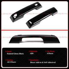 4pcs For 2021-2025 Ford F150 F-150 Bronco Gloss Black Door Handle Cover Trim Overlay Set