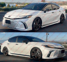 For 2025+ Toyota Camry Pearl White Black 2 Tone Side Skirt Extension