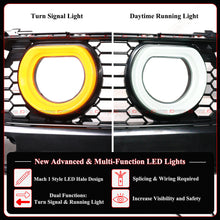 GT-V Style Front Mesh Grille w/ LED Halo Lights For 2024–2025 Ford Mustang GT Ecoboost