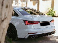 S6 Style Rear Diffuser + Black Exhaust Tips for AUDI A6 C8 S-line S6 2019-2023 di92