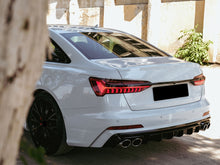 S6 Style Rear Diffuser w/ Black Exhaust Tips for 2019-2024 Audi A6 C8 S-line S6 di92