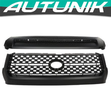 Matte Black Front Grille Hood Bulge Molding Set For 2014-2021 Toyota Tundra without Sensors