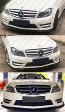 Gloss Black Front Bumper Lip Splitter For Mercedes W204 Coupe & Sedan C250 C300 AMG Sport Bumper 2008-2014