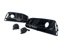 Front Bumper Fog Light Grille Grill Cover Trim Bezel w/ ACC for Audi A4 B9 Sline 2017-2019