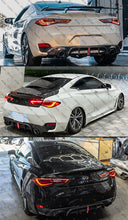 For 2017-2022 Infiniti Q60 Forged Carbon Fiber Rear Bumper Diffuser w/ LED Light