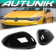 Gloss Black Mirror Caps for VW Golf 8 MK8 with Assist Light 2020–2025