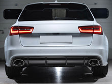RS6 Style Gloss Black Rear Diffuser + Silver Exhaust Tips for Audi A6 C7.5 S-Line 2016–2018