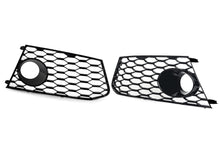 Left+Right Side Bumper Fog Light Lamps Frame Grille Cover For Audi RS6 2014-2018