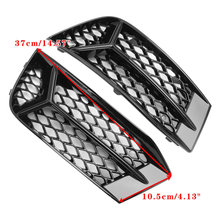 Gloss Black Fog Light Grilles Cover Pair For 2017–2020 Audi A3 8V Sedan (Non-S-Line)