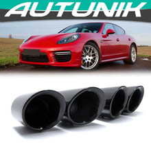 Black Chrome Brushed Exhaust Tips Tailpipe For Porsche 970 Panamera 2010-2013 et167
