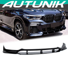 Gloss Black Front Bumper Spoiler Splitter Lip For BMW X6 G06 M Sport 2020-2023
