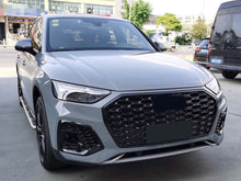 Gloss Black Honeycomb Front Fog Light Grille Cover For AUDI Q5 SQ5 2021-2025